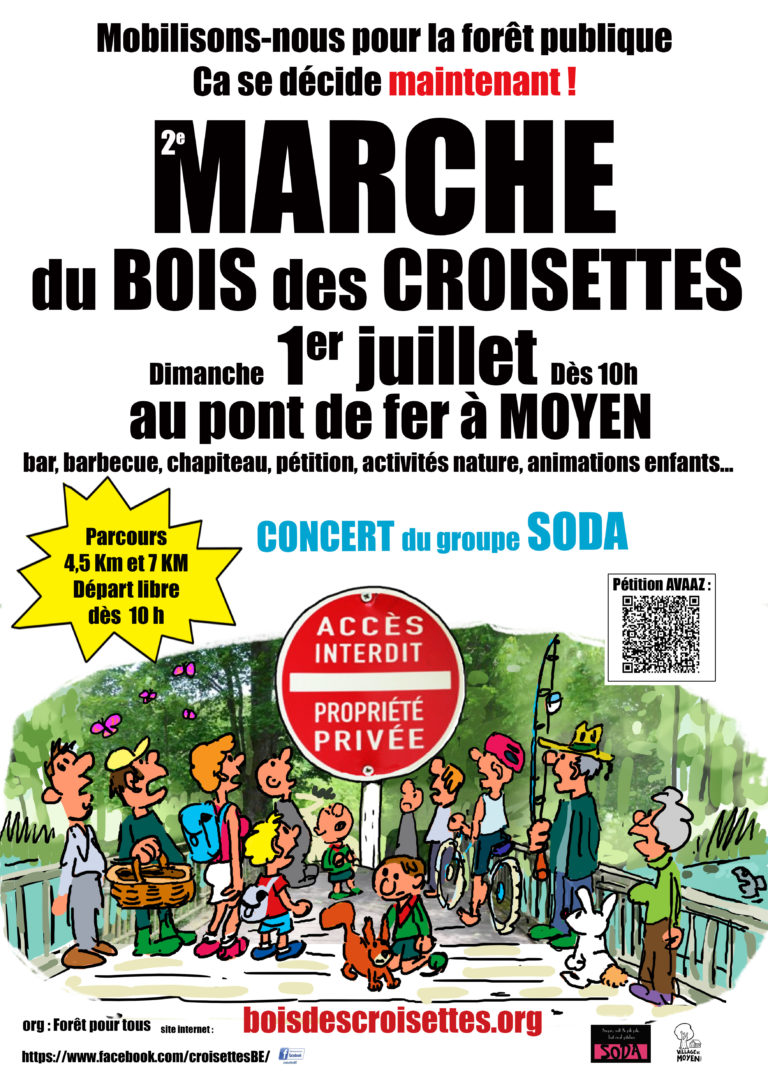 Marche citoyenne ce 1/07 et pétition pour sauver le bois des Croisettes